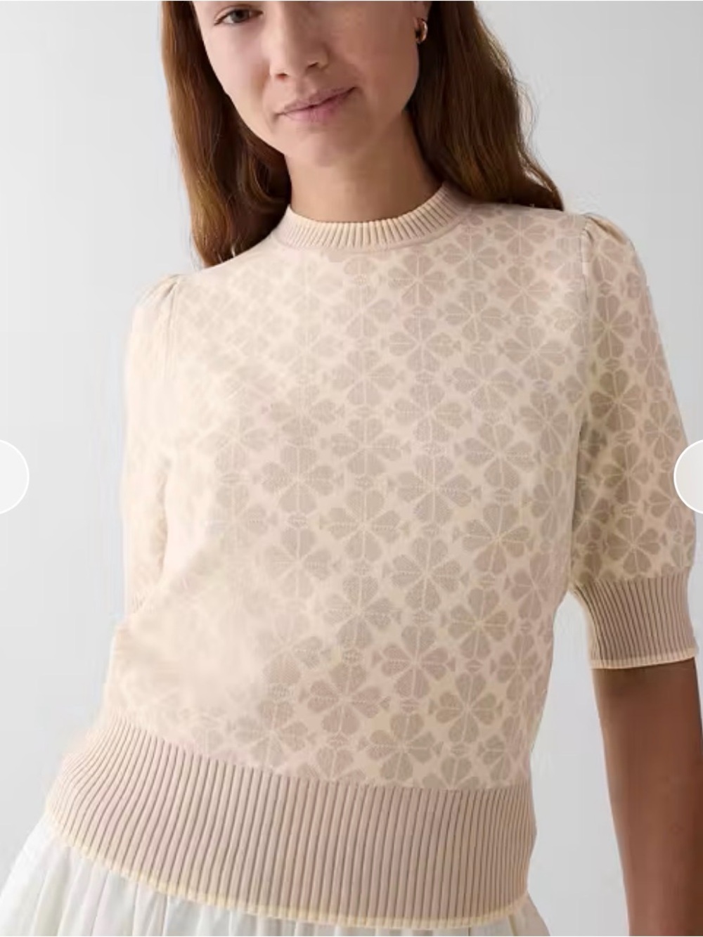 NWOT - Kate Spade - Spade Flower Puff Sleeve Sweater - Size L